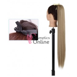 Extensie de par coada dreapta cu snur si pini 85 cm Cod D13-2485 Blond Ash Inchis